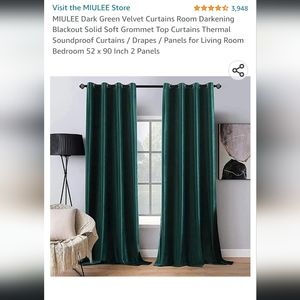 Green Velvet Blackout Curtains